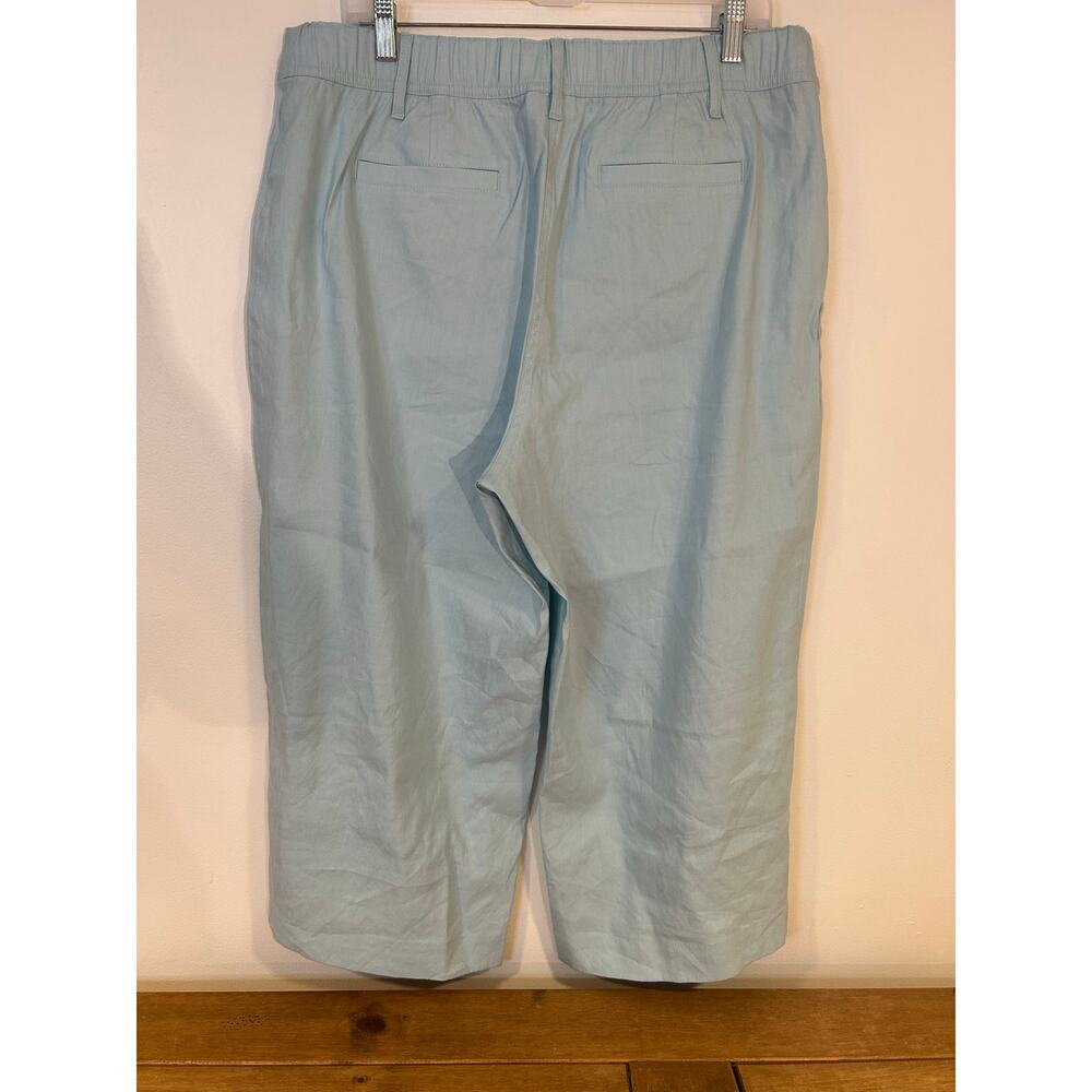 J. Jill Linen Stretch Wide Leg Crop Light Blue Pant NEW XL Petite Coastal Beach - Picture 5 of 12
